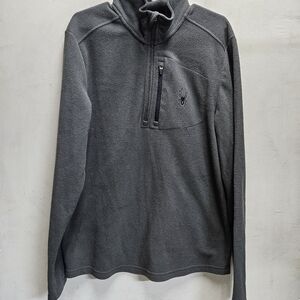 SPYDER Transport quarter zip grey fleece pullover lightweight layer ~ mens large